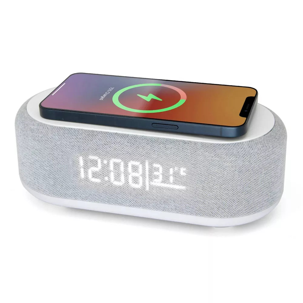 Wireless Speaker Digital Alarm Clock with Wireless Charging and LED Display